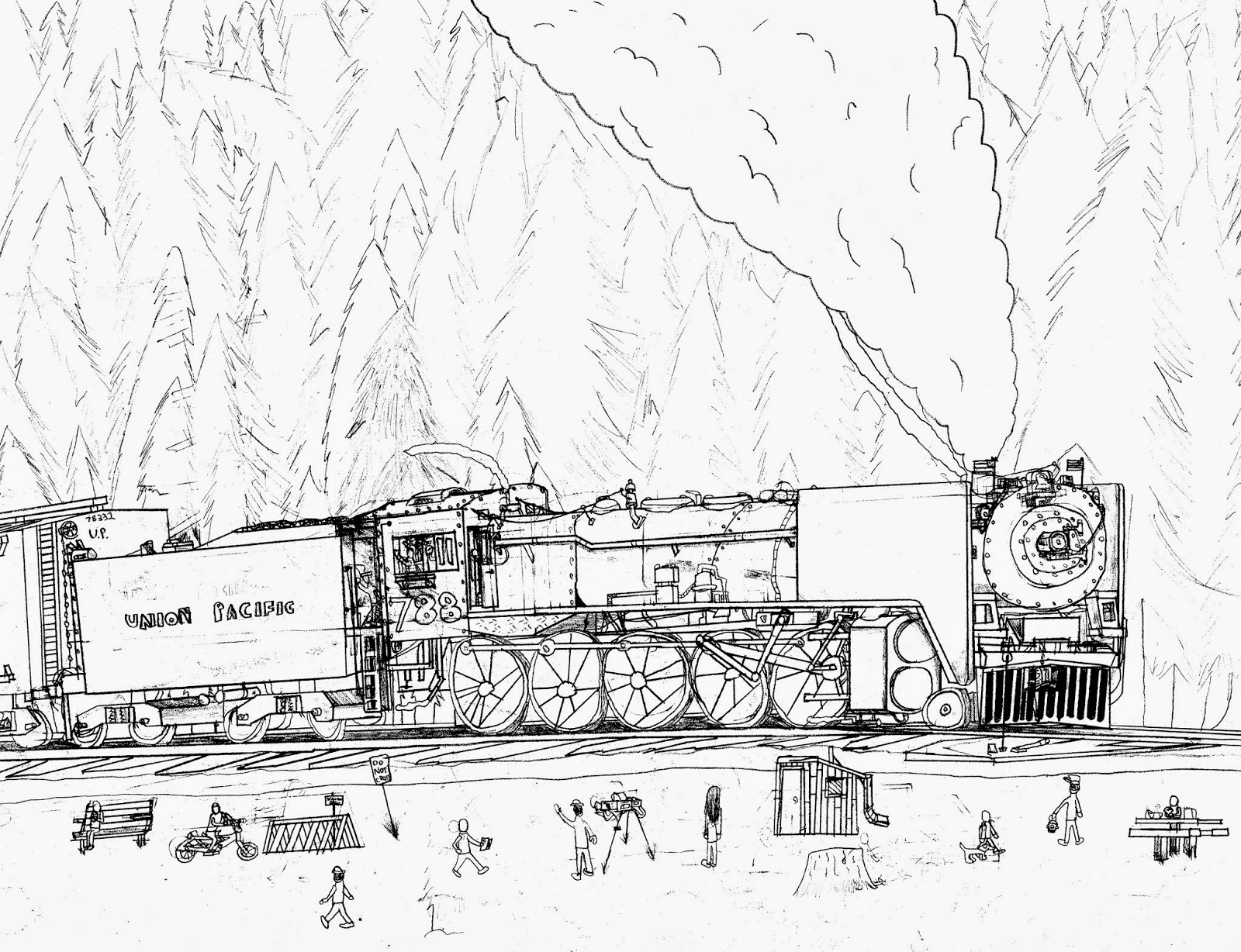 Big Boy Train Pages Coloring Pages